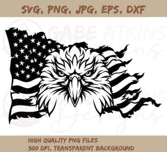 Eagle Through American Flag SVG 2 File | Patriotic Designs for Cutting | American Flag SVG 2 File