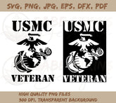 USMC Veteran Eagle Globe and Anchor SVG | High Quality, Clean Lines Available in SVG, PNG, JPG, PDF, DXF, EPS and WebP | USMC Vet | USMC EGA