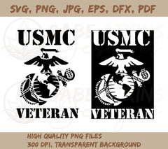 USMC Veteran Eagle Globe and Anchor SVG | High Quality, Clean Lines Available in SVG, PNG, JPG, PDF, DXF, EPS and WebP | USMC Vet | USMC EGA