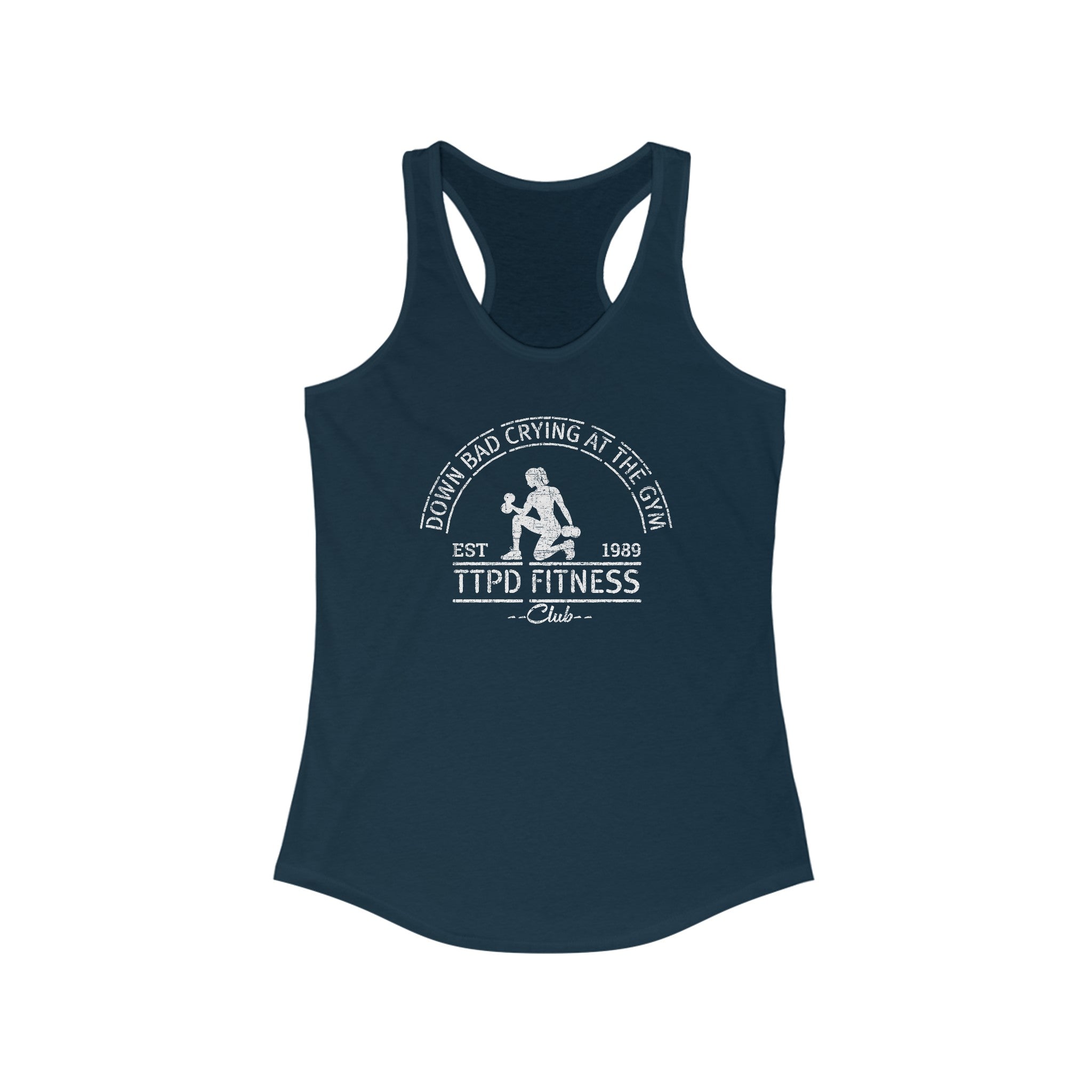 Taylor Swift Down Bad Tank - Now I'm Down Bad Crying At The Gym Tank - Midnight Navy