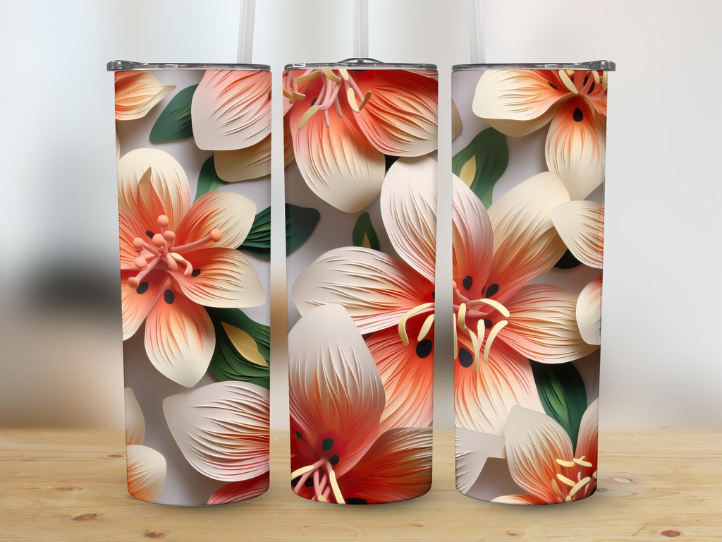 20 Oz Tumbler Wrap | 3D Alstroemeria Flower Tumbler Wrap | Seamless Design | Tumbler Wrap | 20 oz tumbler, 3d Jacob's Ladder, 3d tumbler wrap, Floral Wraps, Jacob's Ladder, Jacob's Ladder Flower, Jacobs Ladder Tumbler Wrap, skinny design, skinny tumbler, sublimination design, tumbler design, tumbler png, tumbler template, tumbler wrap, tumbler wrap png | Gabe Atkins Designs