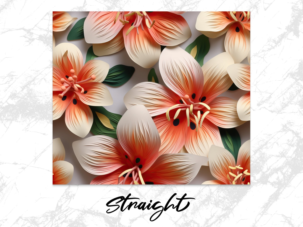 20 Oz Tumbler Wrap | 3D Alstroemeria Flower Tumbler Wrap | Seamless Design - Gabe Atkins Designs