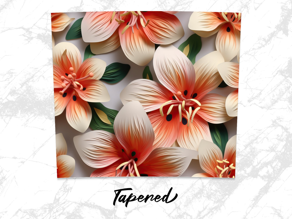 20 Oz Tumbler Wrap | 3D Alstroemeria Flower Tumbler Wrap | Seamless Design - Gabe Atkins Designs