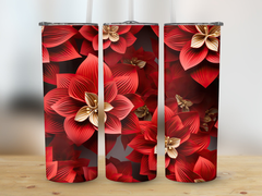Amaryllis Flower Tumbler Wrap | 20 Oz Skinny Tumbler Wrap | 3D Seamless Design | Tumbler Wrap | 3d Delphinium Flower, 3d flowers, 3d tumbler design, 3d tumbler wrap, Colorful, delphinium flower, flower tumbler wrap, lily tumbler design, skinny tumbler wrap, sublimation design, tumbler design, tumbler wrap, white tumbler wrap | Gabe Atkins Designs