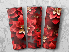 Amaryllis Flower Tumbler Wrap | 20 Oz Skinny Tumbler Wrap | 3D Seamless Design - Gabe Atkins Designs
