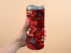 Amaryllis Flower Tumbler Wrap | 20 Oz Skinny Tumbler Wrap | 3D Seamless Design - Gabe Atkins Designs