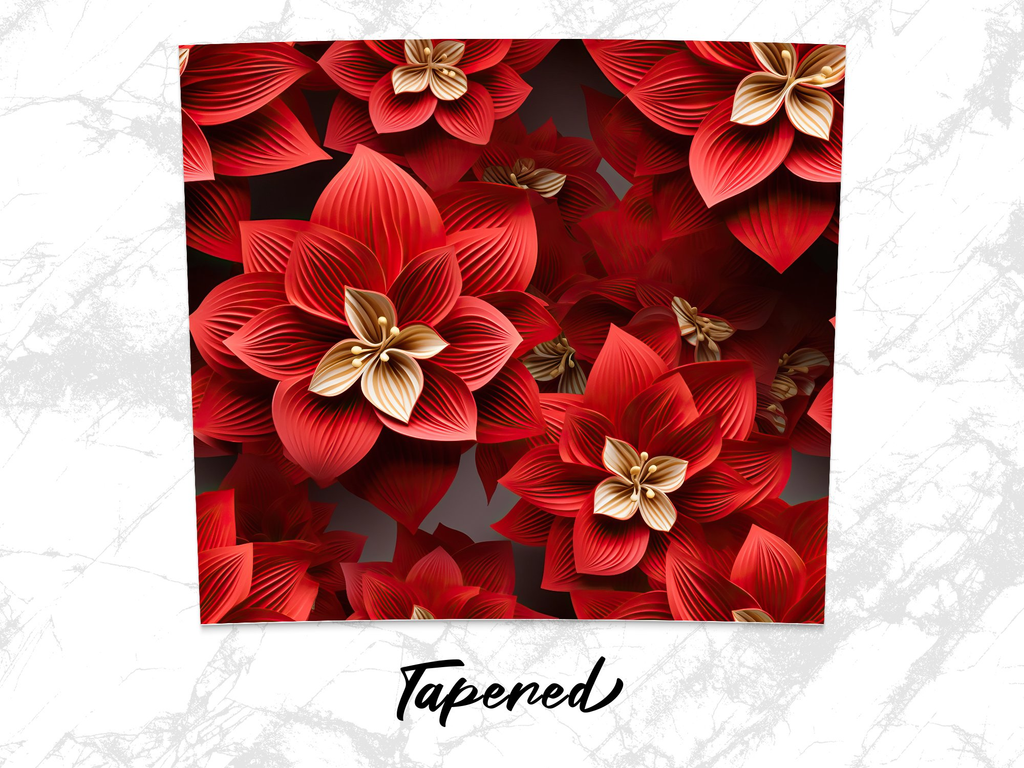 Amaryllis Flower Tumbler Wrap | 20 Oz Skinny Tumbler Wrap | 3D Seamless Design - Gabe Atkins Designs