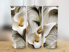 Calla Lily 20 oz Skinny Tumbler Wrap Design | Seamless 3D Design | Instant Download PNG - Gabe Atkins Designs