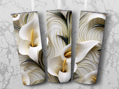 Calla Lily 20 oz Skinny Tumbler Wrap Design | Seamless 3D Design | Instant Download PNG - Gabe Atkins Designs