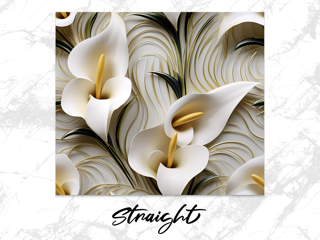 Calla Lily 20 oz Skinny Tumbler Wrap Design | Seamless 3D Design | Instant Download PNG - Gabe Atkins Designs