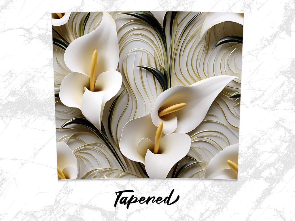Calla Lily 20 oz Skinny Tumbler Wrap Design | Seamless 3D Design | Instant Download PNG - Gabe Atkins Designs