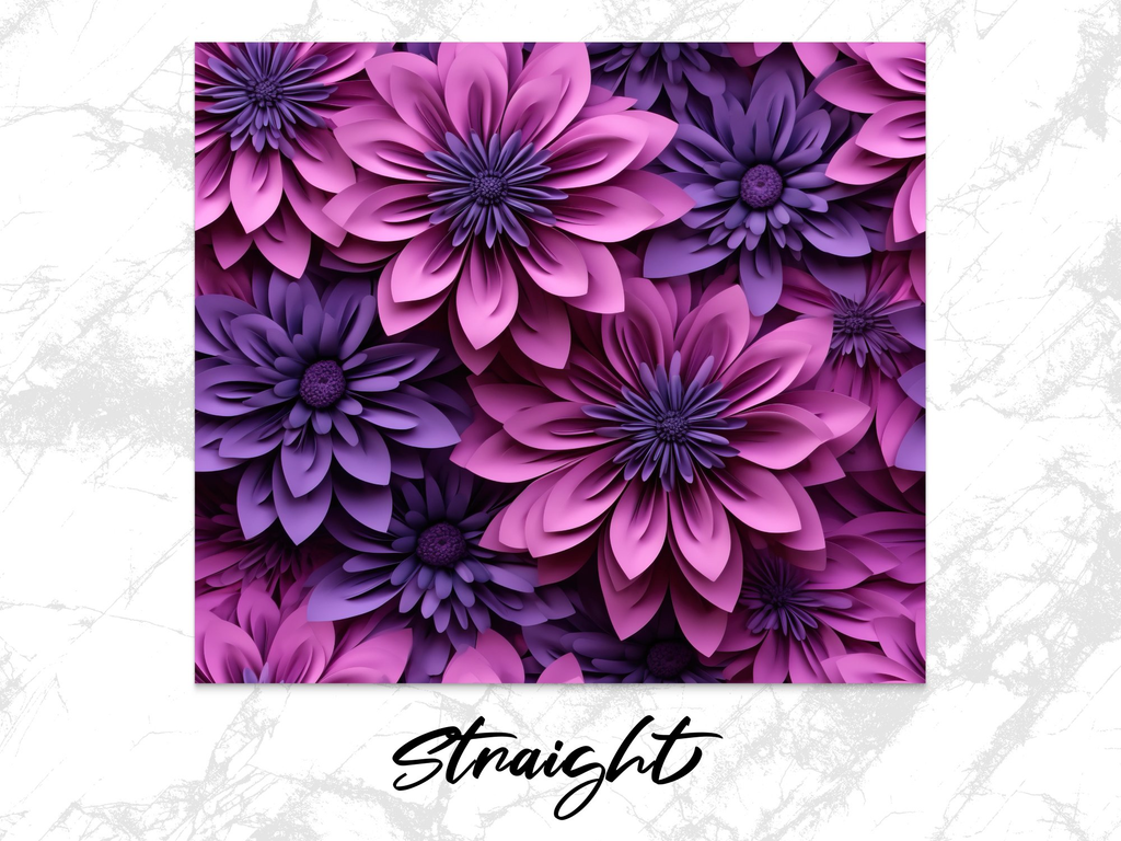 3d Dhalia Flower 20 oz Skinny Tumbler Wrap Sublimation Design, Straigh | 3d Dhalia Flower 20 oz Skinny Tumbler Wrap Sublimation Design, Straight