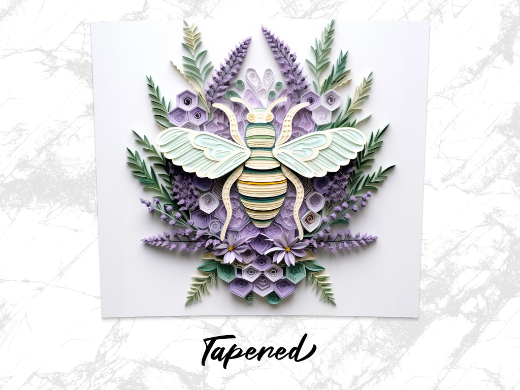 Intricate 3D Bee on a Purple Flower 20 oz Skinny Tumbler Wrap Sublimat | Purple Flower 20 oz Skinny Tumbler Wrap Sublimation Design, Seamless, Straight