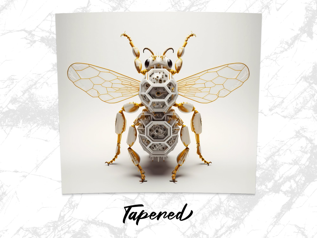 3d Robotic Design of a Bee 20 oz Skinny Tumbler Sublimation Design, St | Bee 20 oz Skinny Tumbler Sublimation Design, Straight