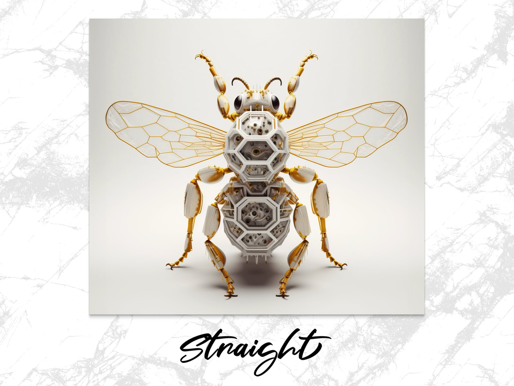 3d Robotic Design of a Bee 20 oz Skinny Tumbler Sublimation Design, St | Bee 20 oz Skinny Tumbler Sublimation Design, Straight