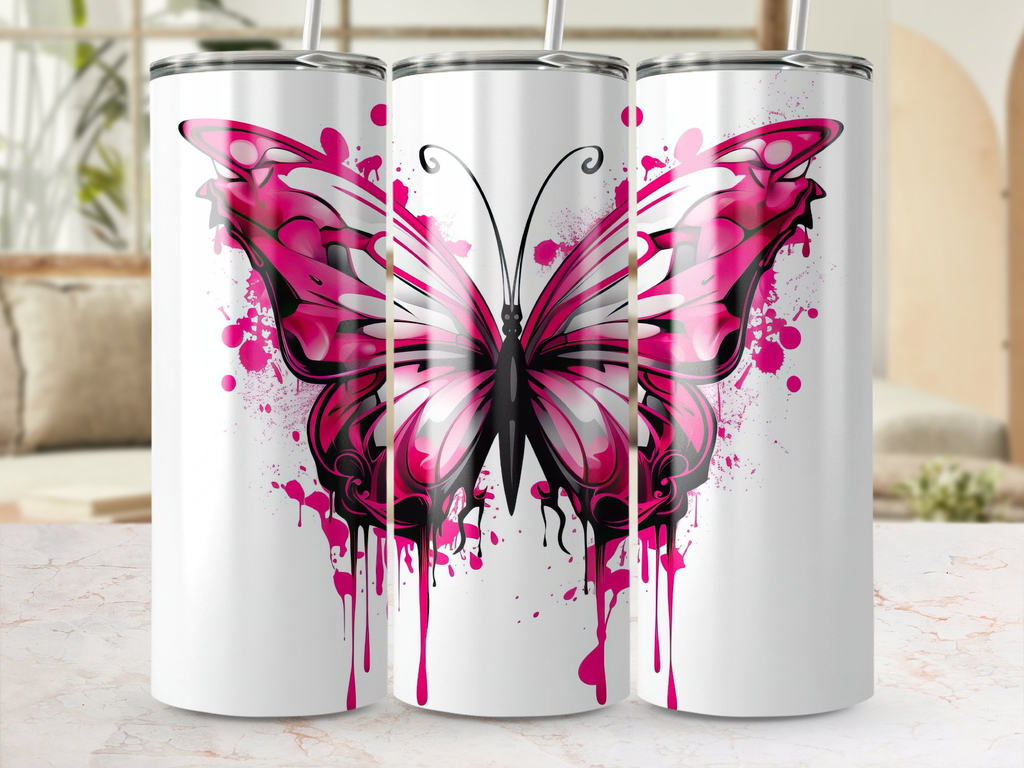 Watercolor Cherry Red Butterfly 20 oz Skinny Tumbler Sublimation Design | Seamless, Straight And Tapered Tumbler Wrap, Instant Download PNG | Tumbler Wrap | 3d Butterfly, 3d tumbler design, 3d tumbler wrap, Blue and Yellow Flowers, Butterfly, Cherry Red butterfly, Colorful, Red Butterfly, skinny tumbler wrap, sublimation design, tumbler design, tumbler wrap, Watercolor Butterfly | Gabe Atkins Designs
