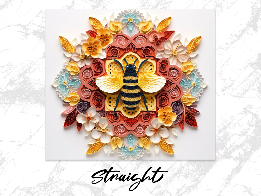 3d Colorful Intricate Bee 20 oz Skinny Tumbler Sublimation Design, Str | 3d Colorful Intricate Bee 20 oz Skinny Tumbler Sublimation Design, Straight