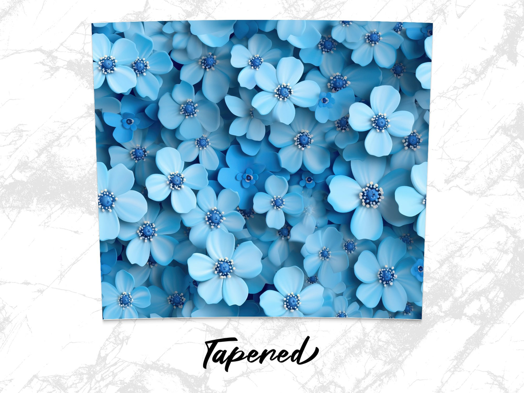 Forget-Me-Not Flower 20 oz Skinny Tumbler Wrap Sublimation Design, Str | Flower 20 oz Skinny Tumbler Wrap Sublimation Design, Straight