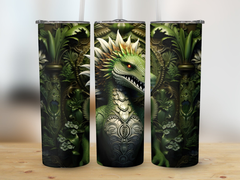 3d Green Dragon 20 oz Skinny Tumbler Sublimation Design, Seamless, Str | 3d Green Dragon 20 oz Skinny Tumbler Sublimation Design, Seamless, Straight
