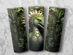 3d Green Dragon 20 oz Skinny Tumbler Sublimation Design, Seamless, Str | 3d Green Dragon 20 oz Skinny Tumbler Sublimation Design, Seamless, Straight