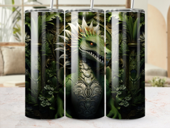 3d Green Dragon 20 oz Skinny Tumbler Sublimation Design, Seamless, Str | 3d Green Dragon 20 oz Skinny Tumbler Sublimation Design, Seamless, Straight