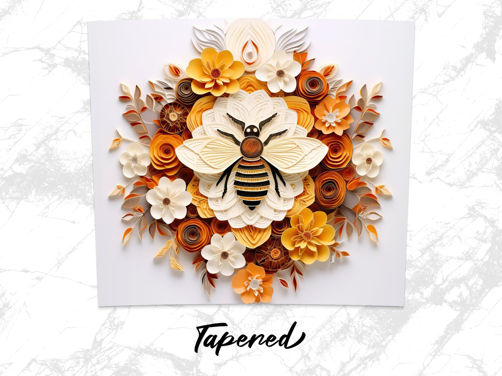 3d Intricate Bee On 3d Flowers 20 oz Skinny Tumbler Wrap Sublimation D | 3d Flowers 20 oz Skinny Tumbler Wrap Sublimation Design, Seamless, Straight