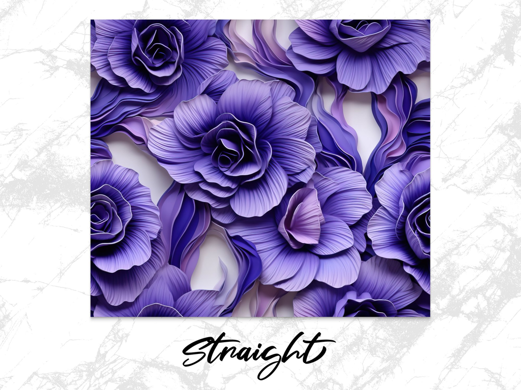 3d Lisianthus Flower 20 oz Skinny Tumbler Wrap Sublimation Design, Sea | 3d Lisianthus Flower 20 oz Skinny Tumbler Wrap Sublimation Design, Seamless, Straight