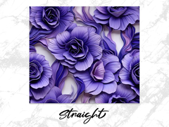 3d Lisianthus Flower 20 oz Skinny Tumbler Wrap Sublimation Design, Sea | 3d Lisianthus Flower 20 oz Skinny Tumbler Wrap Sublimation Design, Seamless, Straight