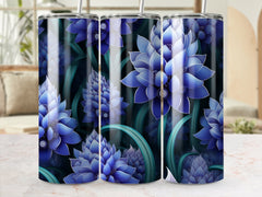 3d Muscari Flower 20 oz Skinny Tumbler Wrap Sublimation Design, Seamle | 3d Muscari Flower 20 oz Skinny Tumbler Wrap Sublimation Design, Seamless, Straight