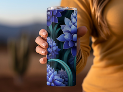 3d Muscari Flower 20 oz Skinny Tumbler Wrap Sublimation Design, Seamle | 3d Muscari Flower 20 oz Skinny Tumbler Wrap Sublimation Design, Seamless, Straight