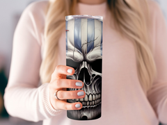 Fractured American Flag Skull 20oz Tumbler Design | Crackled Patriotic Skull Sublimation Wrap | Distressed Flag Skull Tumbler Graphic | PNG - Gabe Atkins Designs