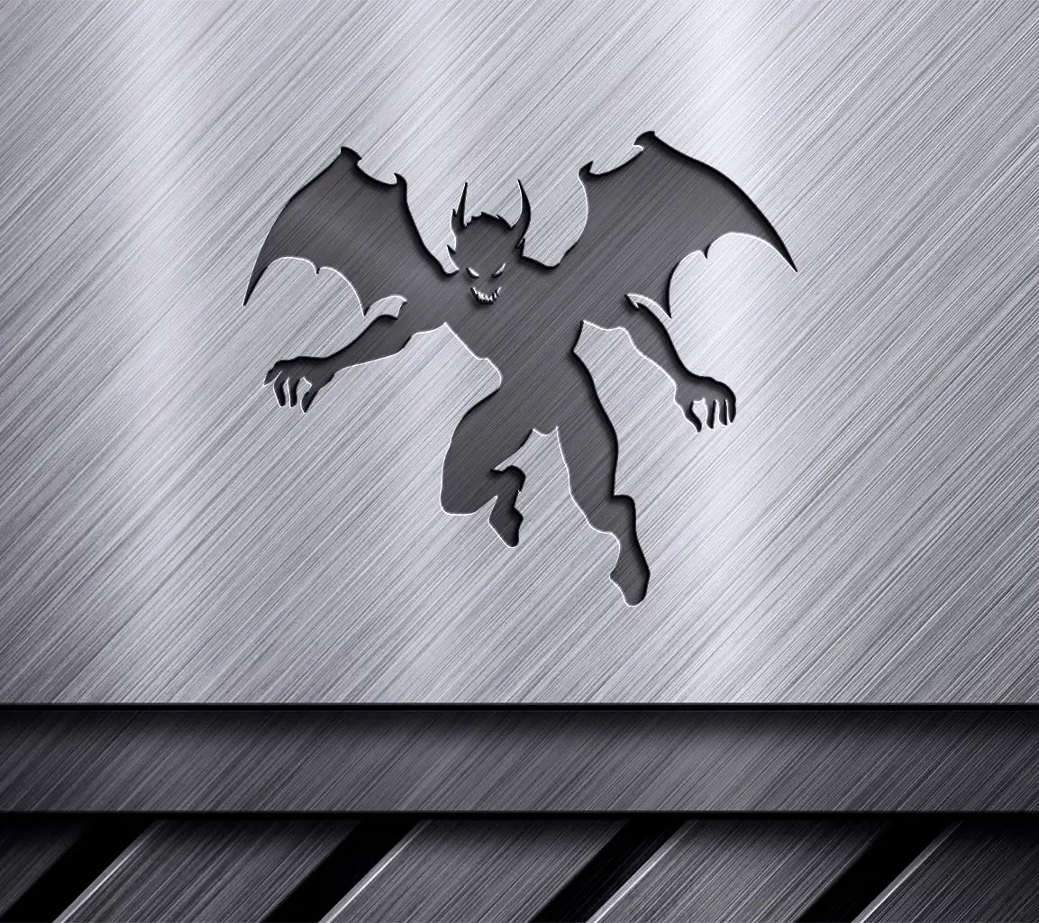 Demoness with Wings and Horns Silhouette SVG - White Background SVG