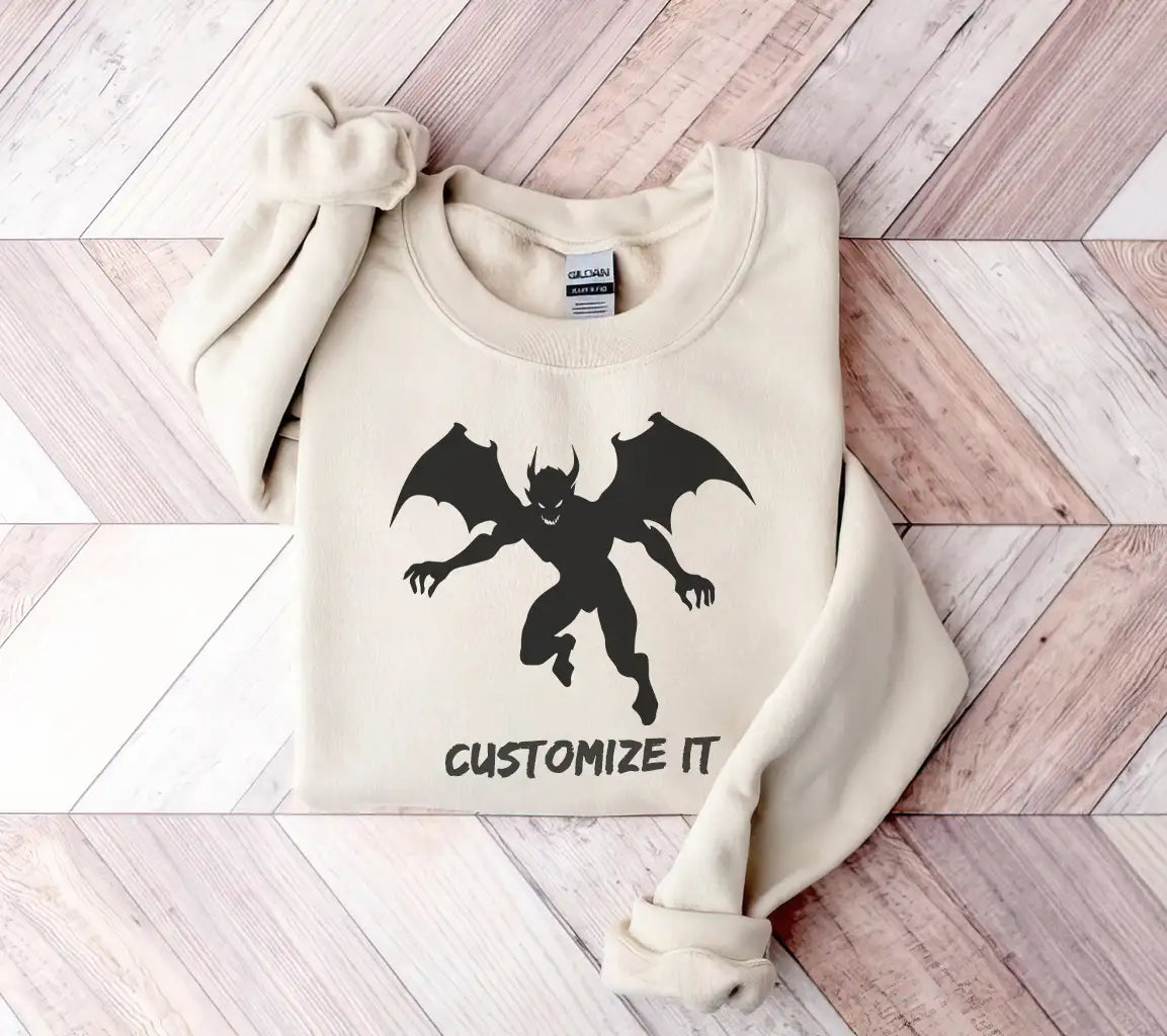 Demoness with Wings and Horns Silhouette SVG - White Background SVG