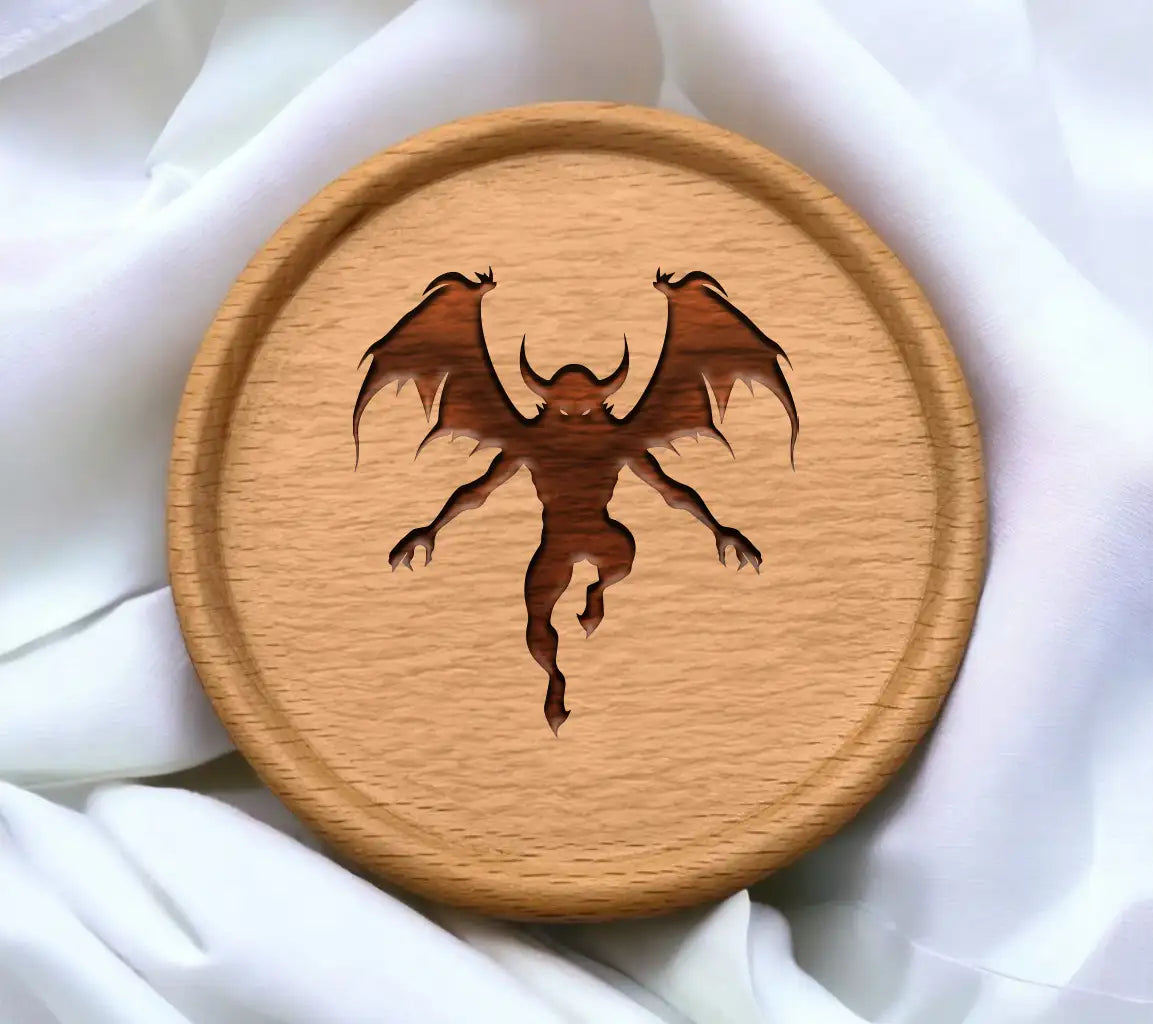 Demoness Silhouette with Horns & Wings SVG SVG