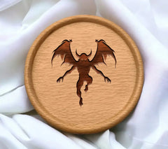 Demoness Silhouette with Horns & Wings SVG SVG