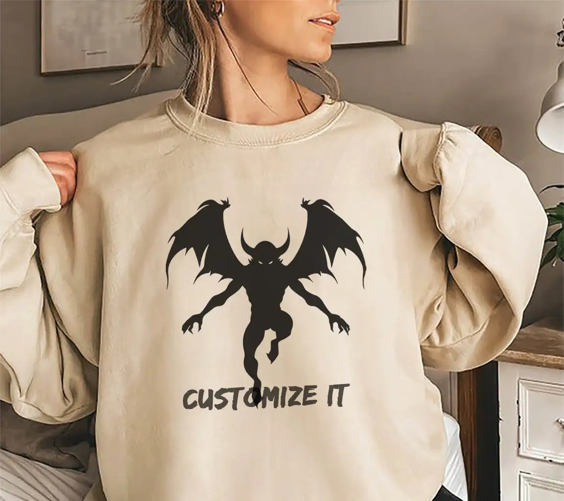 Demoness Silhouette with Horns & Wings SVG SVG