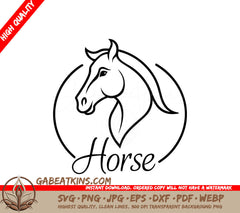  A Horses Head With The Word Horse Below It SVG - A Horse Brand Logo 18 SVG