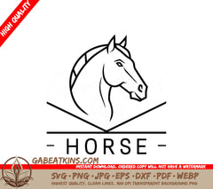  A Horses Head With The Word Horse Below It SVG - A Horse Brand Logo 3 SVG