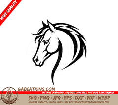  A Horses Head SVG - A Minimalist Horse Logo Template Vector Design SVG