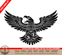 Bald Eagle or Hawk Flying with Soccer Football Sports Mascot SVG 