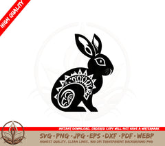 Abstract Rabbit SVG PNG JPG AI PDF DXF EPS WebP Digital Download 