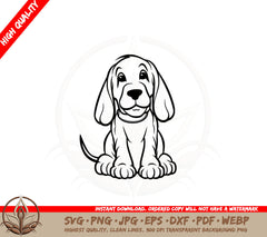 Adorable Basset Hound SVG Cut File Download 