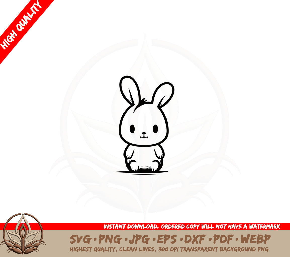 Adorable Fluffy Bunny SVG Cut File 