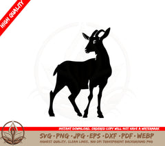 Adorable Goat Silhouette SVG PNG JPG AI PDF DXF EPS and WebP - Digital Download  