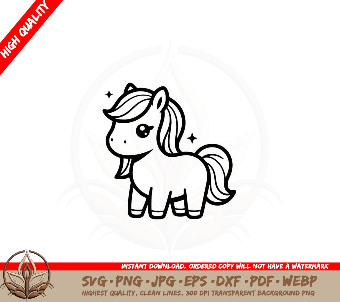 Adorable Pony SVG Cut File Download 