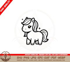 Adorable Pony SVG Cut File Download 