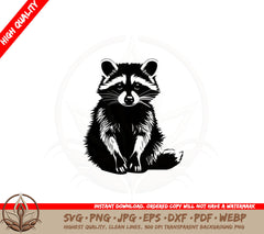 Adorable Raccoon Digital Design SVG 