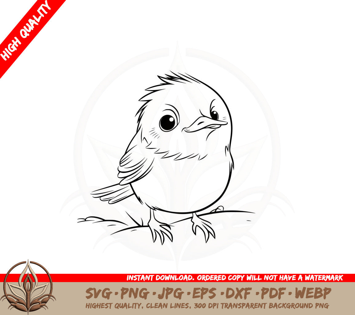Adorable Wren Cut File SVG 