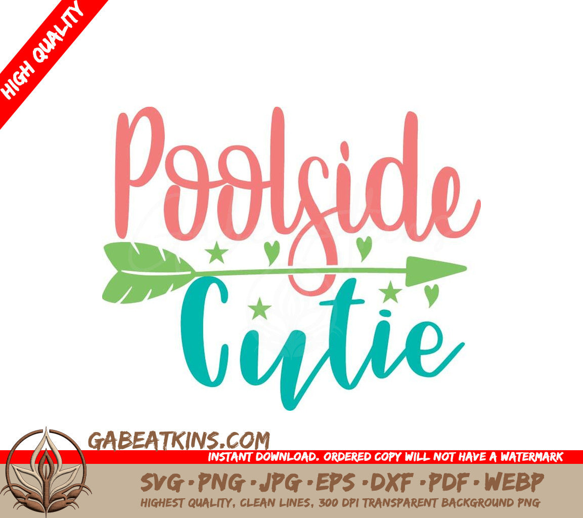 Poolside Cutie SVG with Arrow - Adventure Quote Design SVG
