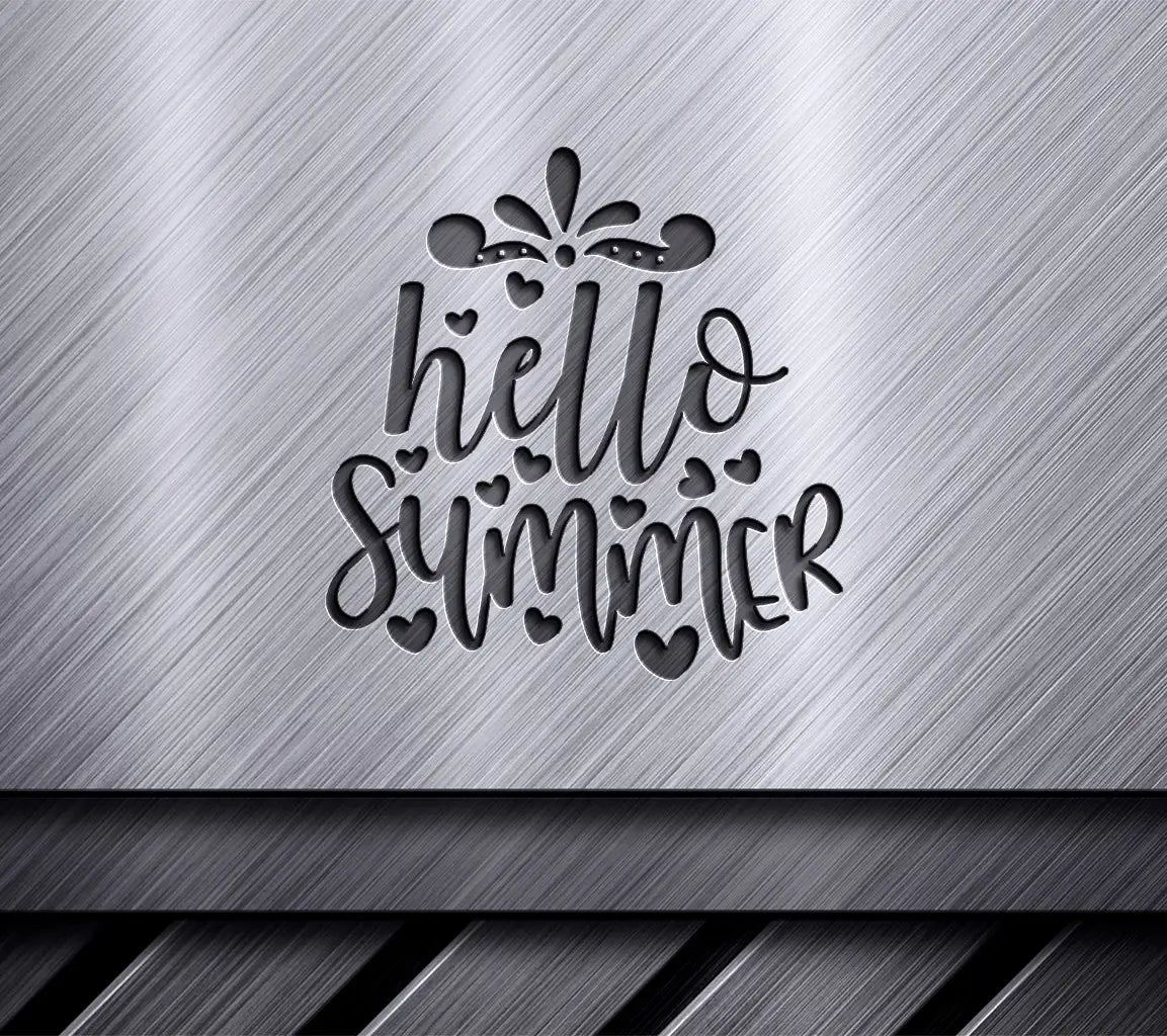 Hello Summer SVG with Hearts - Adventure Design SVG